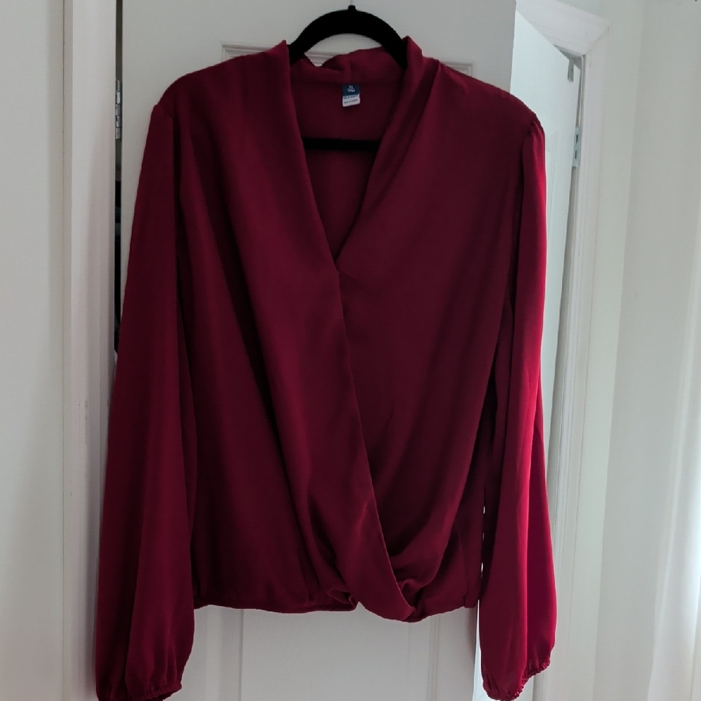 Old Navy Wrap Front Satin Top